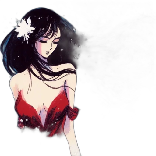 dress, flower, fantasy art, anime transparent PNG cut-out