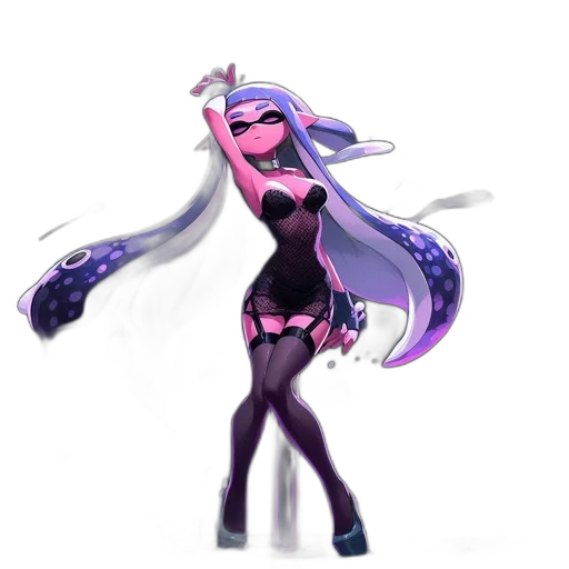 dress, weapon, staff, hair transparent PNG cut-out