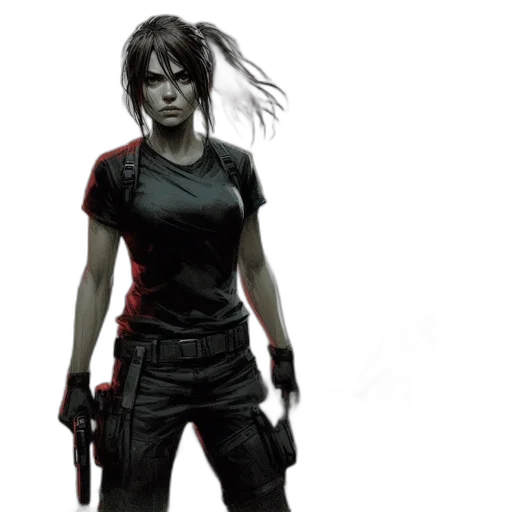 concept art, cyberpunk, comic book art, photorealistic transparent PNG cut-out
