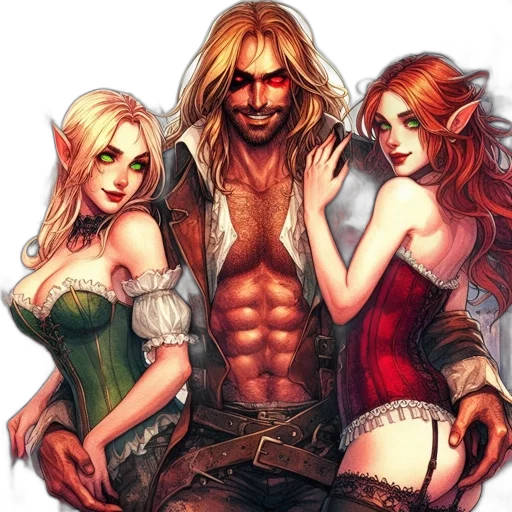 fantasy art, comic book art, concept art, watercolor transparent PNG cut-out