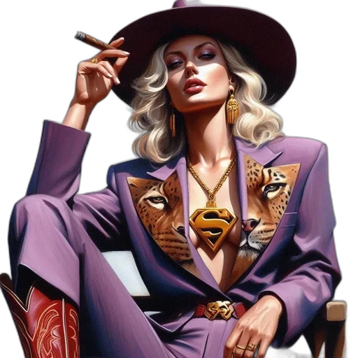 jacket, jewelry, comic book art, photorealistic transparent PNG cut-out
