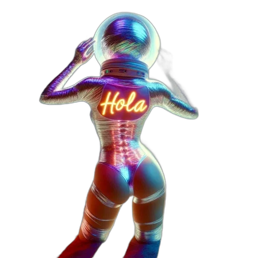 robot, jacket, staff, vaporwave transparent PNG cut-out