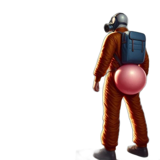 jacket, staff, robot, 3d render transparent PNG cut-out