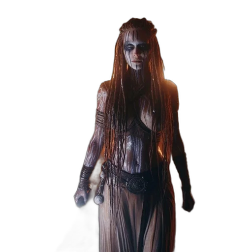creature, dress, staff, concept art transparent PNG cut-out