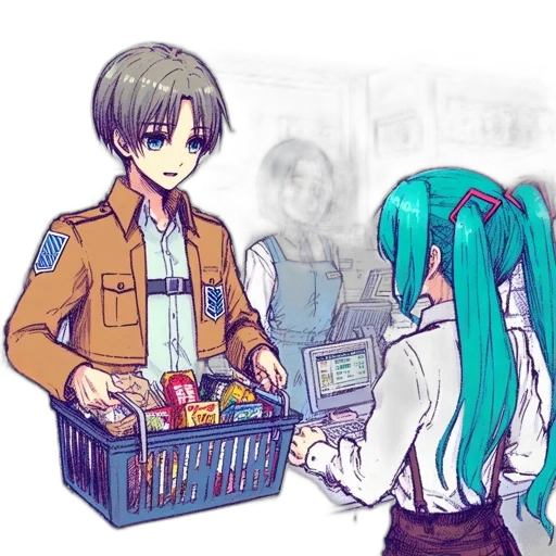 robot, staff, anime, vaporwave transparent PNG cut-out