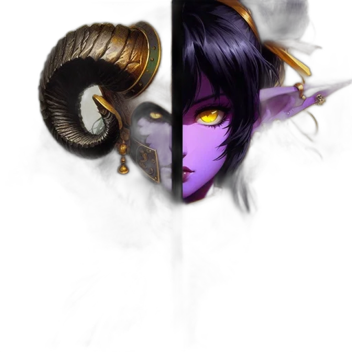 mask, dragon, hair, fantasy art transparent PNG cut-out