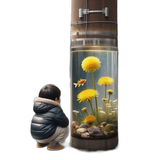 bottle, umbrella, flower, concept art transparent PNG cut-out