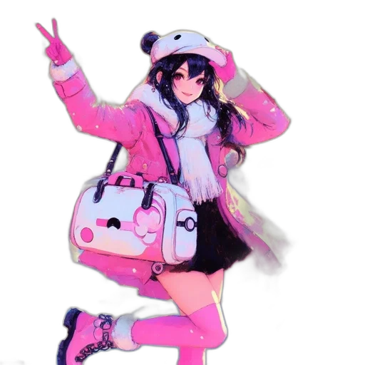 jacket, anime, vaporwave, pixel art transparent PNG cut-out