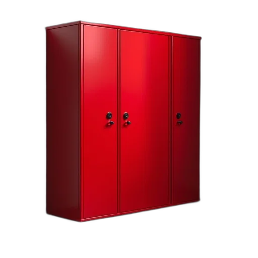 furniture, 3d render, red, box transparent PNG cut-out