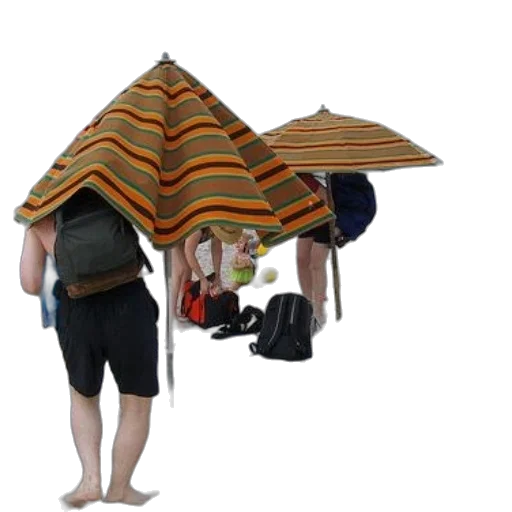 umbrella, hat, staff, jacket transparent PNG cut-out