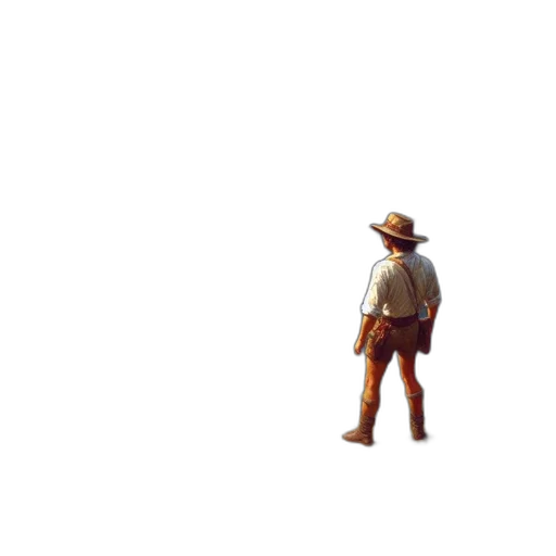 hat, staff, jacket, weapon transparent PNG cut-out