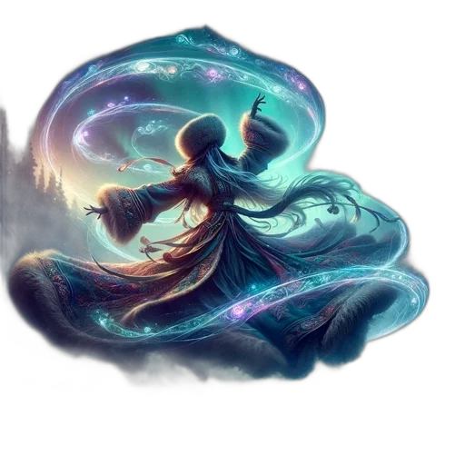 dragon, staff, sword, hair transparent PNG cut-out