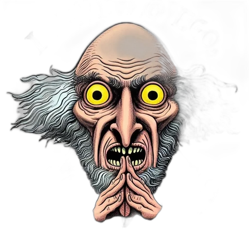 face, mask, creature, staff transparent PNG cut-out