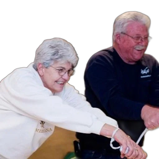 staff, older, couple, play transparent PNG cut-out