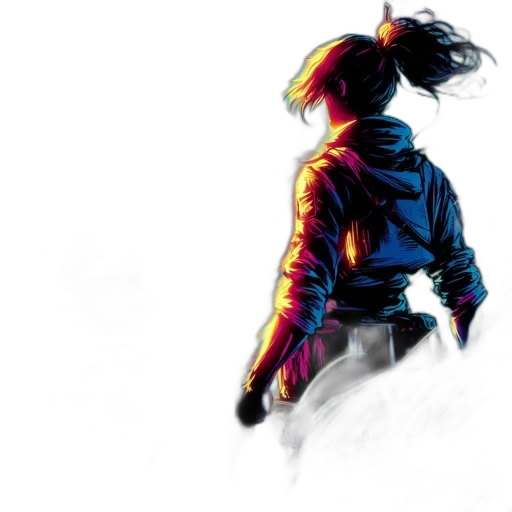 jacket, robot, mask, sword transparent PNG cut-out