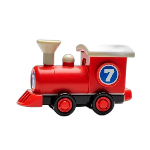 3d render, red, toy, train transparent PNG cut-out