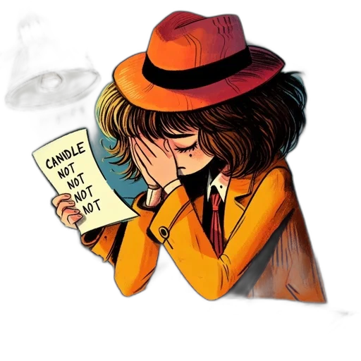 hat, jacket, comic book art, watercolor transparent PNG cut-out