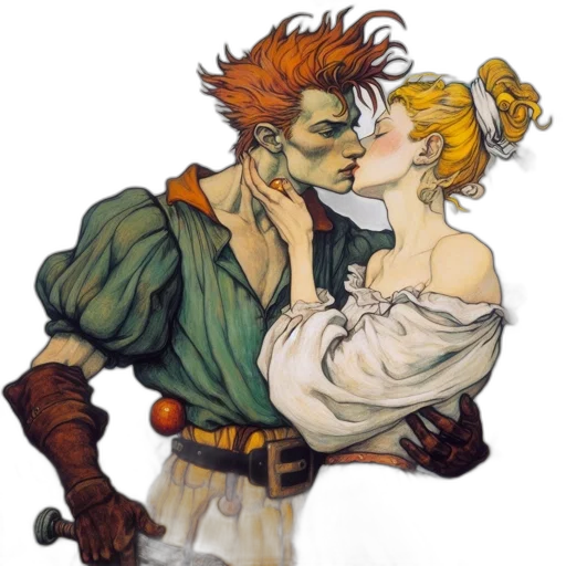 concept art, fantasy art, comic book art, watercolor transparent PNG cut-out