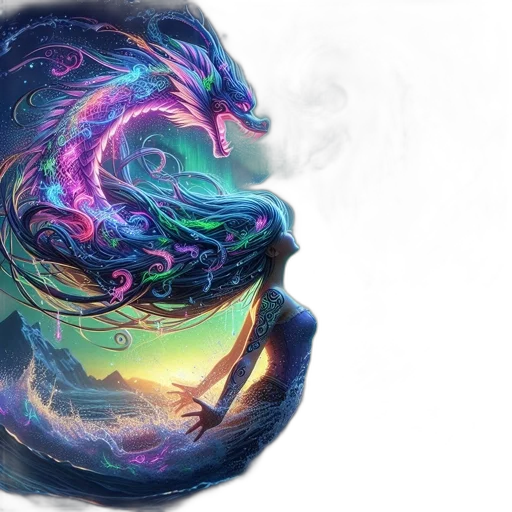 dragon, mask, face, hair transparent PNG cut-out
