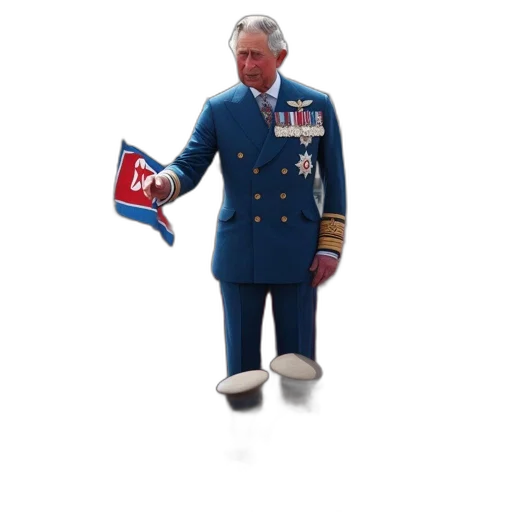 staff, jacket, crown, 3d render transparent PNG cut-out