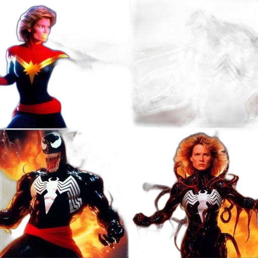 comic book art, concept art, 3d render, collage transparent PNG cut-out