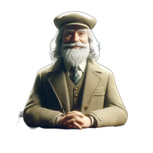hat, staff, face, jacket transparent PNG cut-out