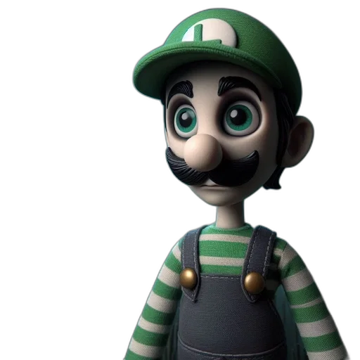 3d render, concept art, cartoon, green transparent PNG cut-out