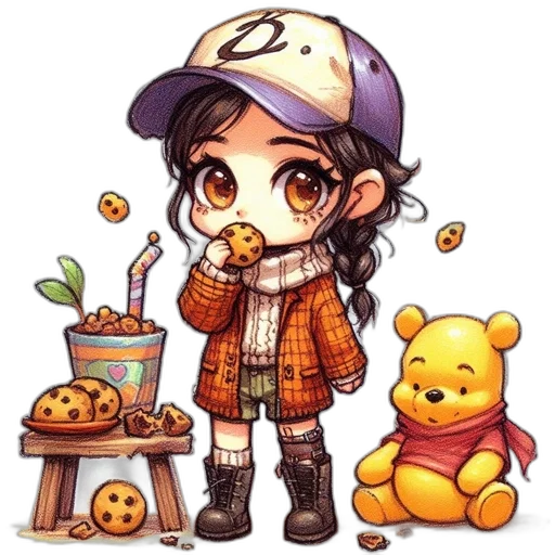 staff, food, pixel art, cartoon transparent PNG cut-out