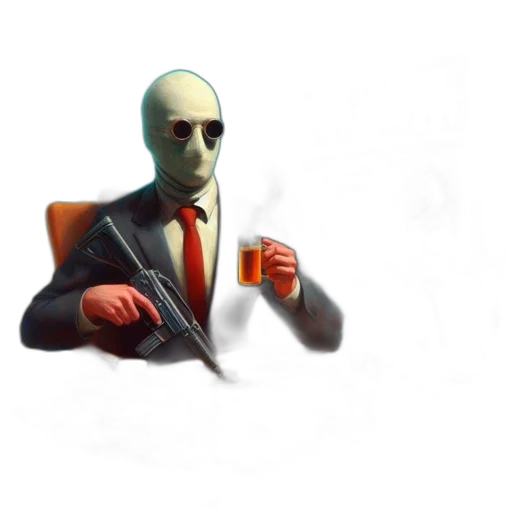 robot, mask, jacket, face transparent PNG cut-out