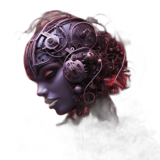 robot, face, mask, crown transparent PNG cut-out