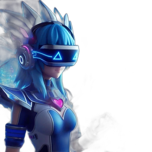 robot, 3d render, concept art, cyberpunk transparent PNG cut-out