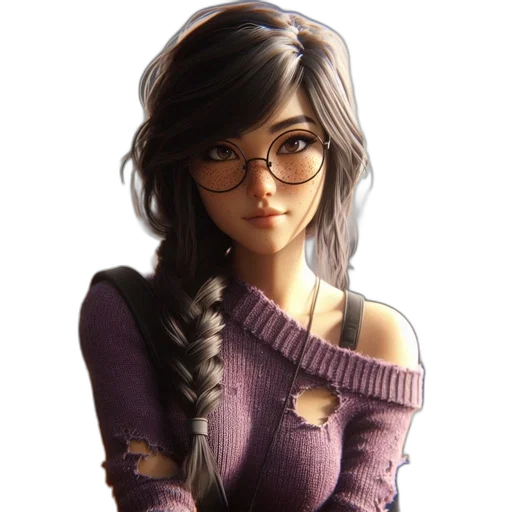 dress, face, staff, hair transparent PNG cut-out