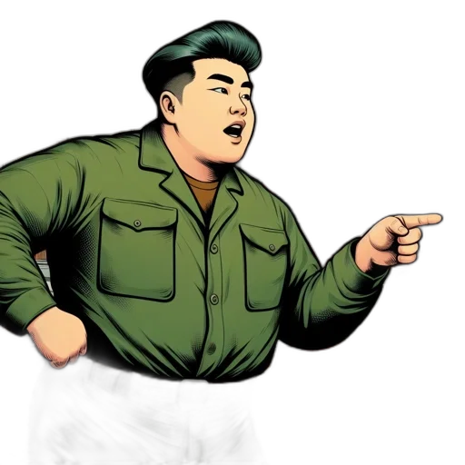 jacket, staff, weapon, comic book art transparent PNG cut-out