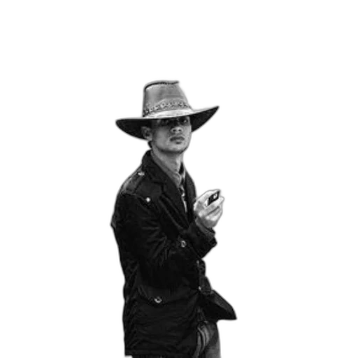 jacket, hat, staff, animal transparent PNG cut-out