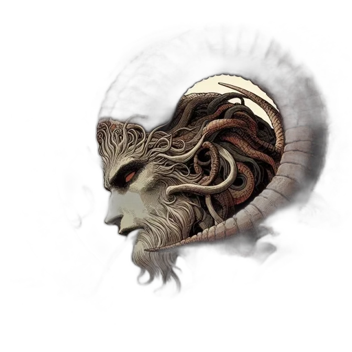 dragon, creature, mask, hair transparent PNG cut-out