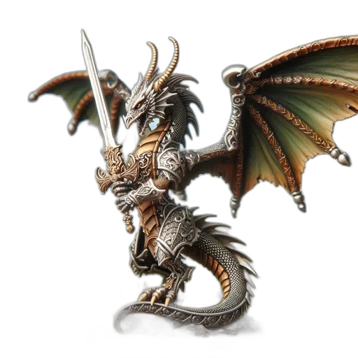 dragon, creature, staff, animal transparent PNG cut-out