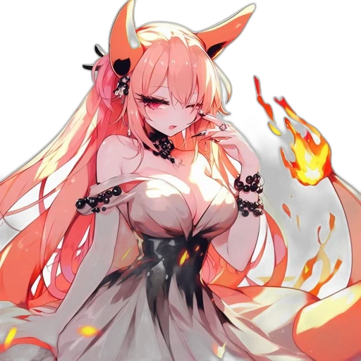 dragon, staff, dress, weapon transparent PNG cut-out