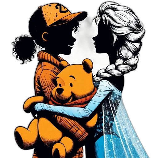 comic book art, concept art, two, silhouettes transparent PNG cut-out
