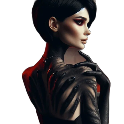 jacket, dress, face, staff transparent PNG cut-out
