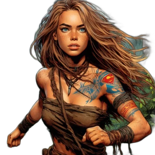 comic book art, fantasy art, concept art, photorealistic transparent PNG cut-out