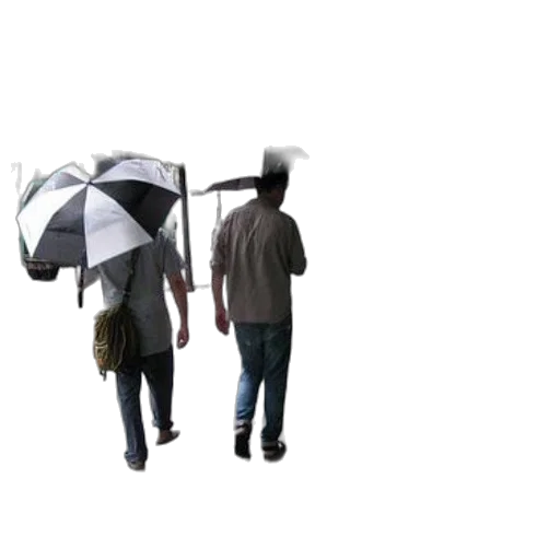umbrella, jacket, staff, hat transparent PNG cut-out