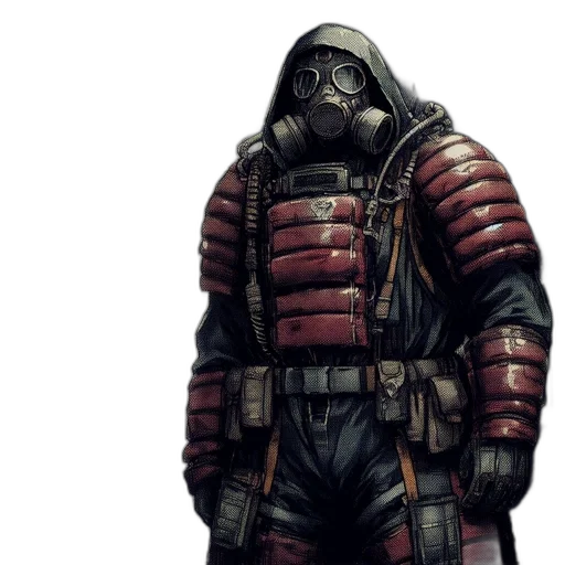 jacket, mask, concept art, comic book art transparent PNG cut-out