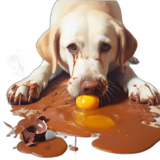 food, animal, photorealistic, oil painting transparent PNG cut-out
