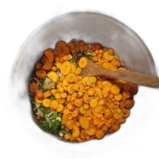 food, photorealistic, pot, filled transparent PNG cut-out