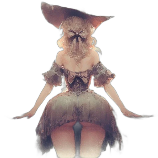 dress, hat, mask, staff transparent PNG cut-out
