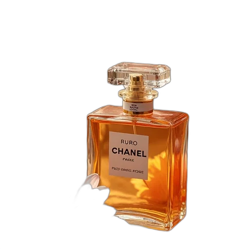 bottle, crown, photorealistic, chanel transparent PNG cut-out
