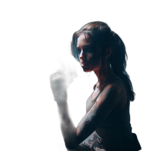 face, dress, weapon, staff transparent PNG cut-out