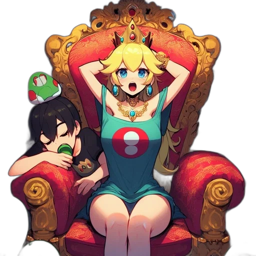 crown, dress, furniture, pixel art transparent PNG cut-out