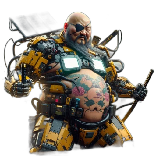 robot, weapon, concept art, cyberpunk transparent PNG cut-out