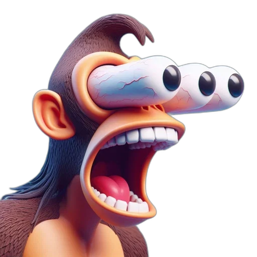 animal, creature, face, 3d render transparent PNG cut-out